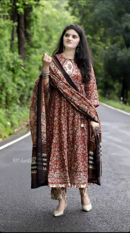 Festival Special Premium Cotton Anarkali Set with Gota Detailing