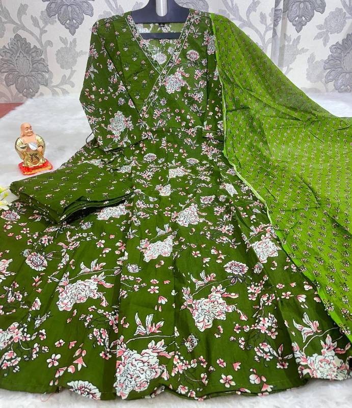Elegant Angrakha-Style Anarkali Kurta Set with Tassel Details