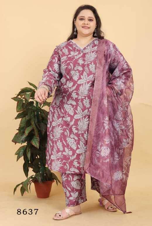 Big Size Angle Vol- - Design No. 8637 & 8639
💃 Premium Lichi Viscose Suit Set with Handwork