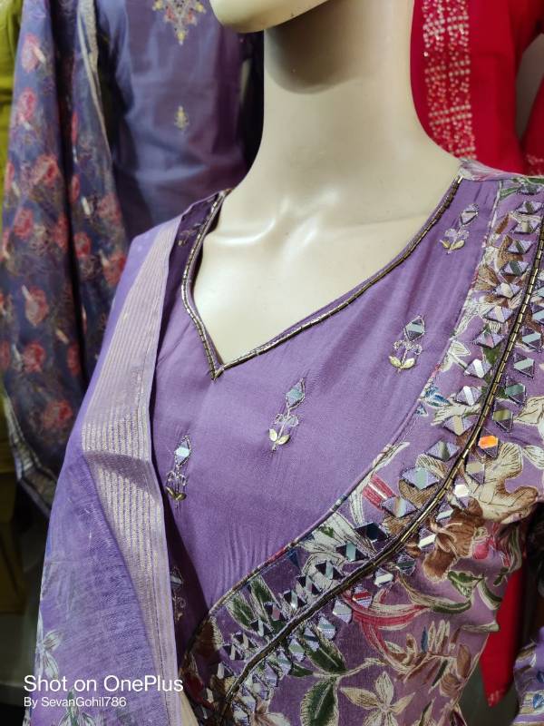 Folly Fabric Nyra Cut Kurti With Plazzo With jacquard Dupatta