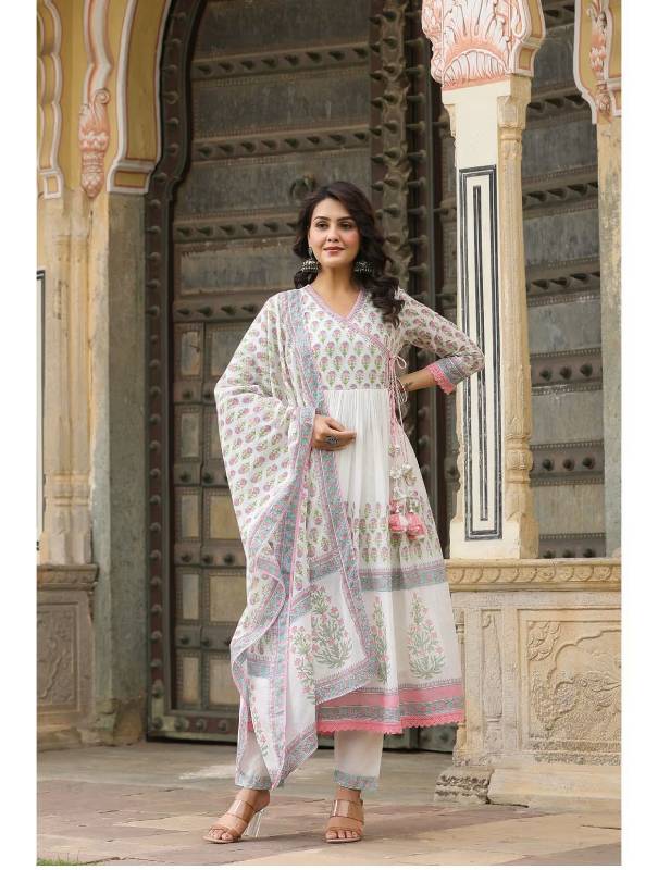 Pure malmal printed ghere wali Kurti pair