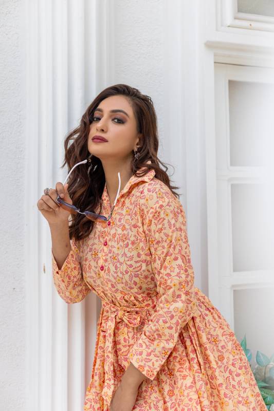 Cotton Co-ord Set – Digital Printed | Comfort & Style in Orange