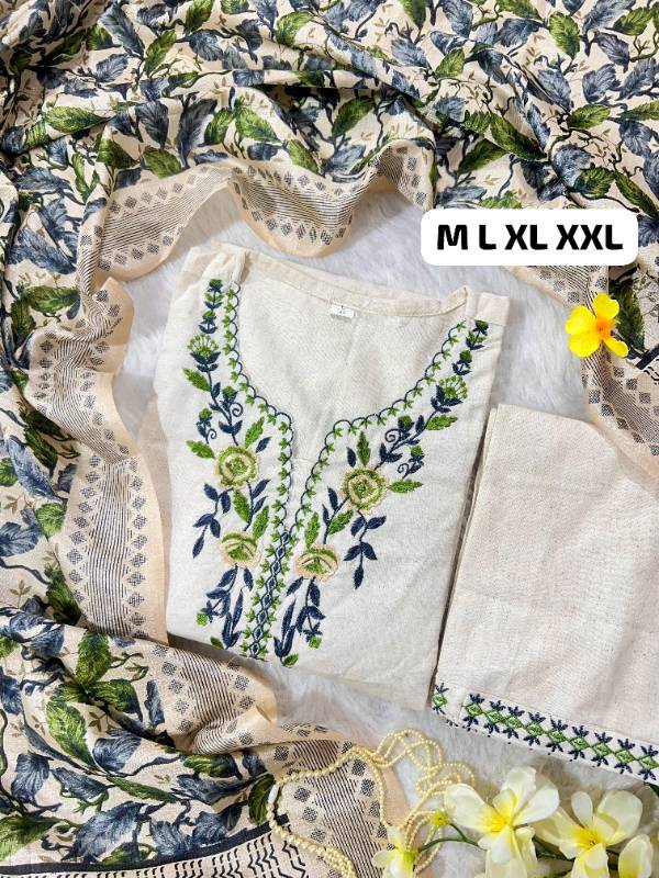 Premium Khadi Cotton kurti Pent With Dupatta Ensemble
