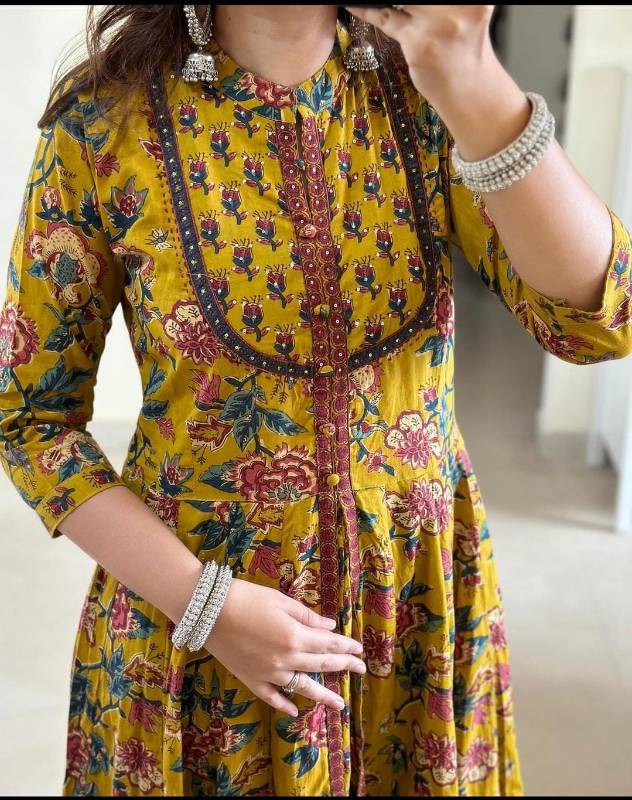 Cotton Anarkali Kurti Pent With Dupatta