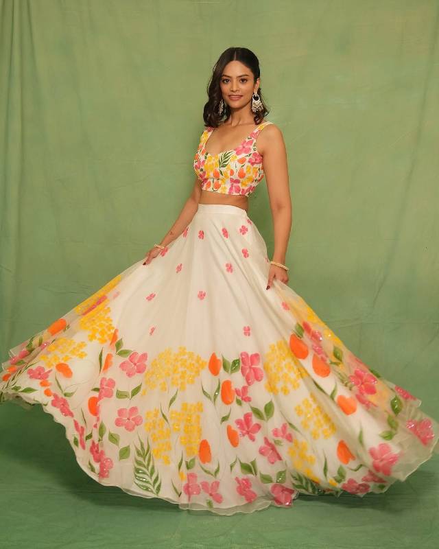 SB-03 Premium Digital Print Teby Silk Lehenga Choli Set