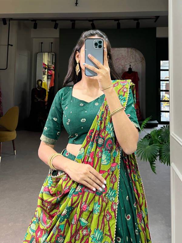 Elegant Tussar Silk Lehenga Choli Set with Foil and Mill Print Work | Floral Dupatta | Premium Quality