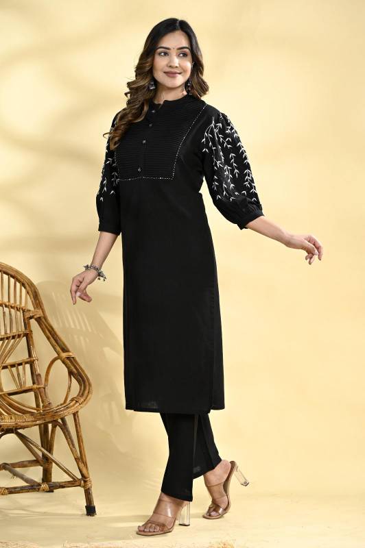 Cotton Co-ord Set with Elegant Embroider