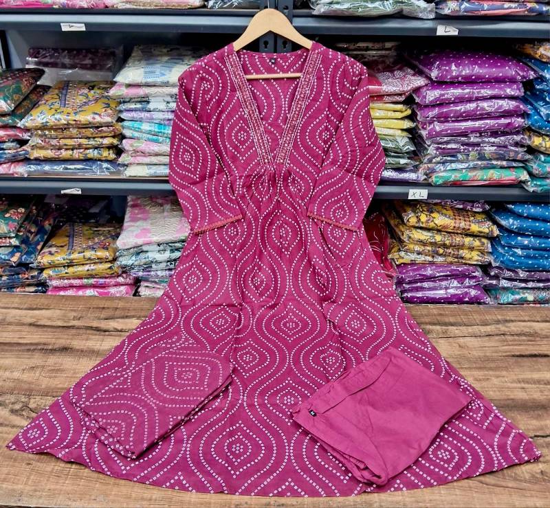 White Love Collection – Elegant Hand Block Print A-Line Kurta Set with Dupatta ✨