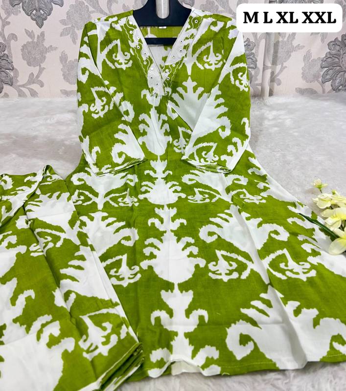 Easy Breezy Rayon Co-ord Set - Kurti and Pant (V-Neck, Printed Design)