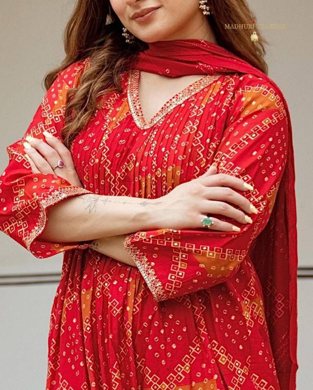 Karwa Chauth Red kurti Pent With Dupatta