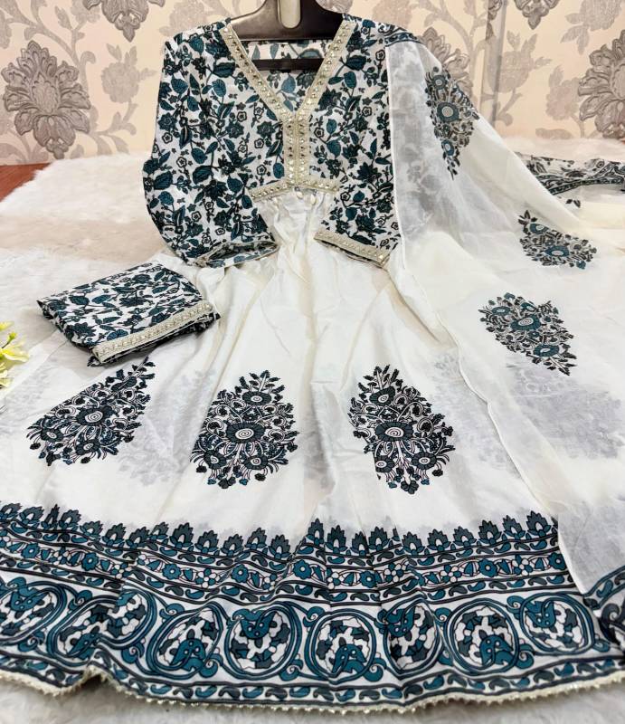 Festive Alia-Style Cotton Suit Set for a Cool & Stylish Look