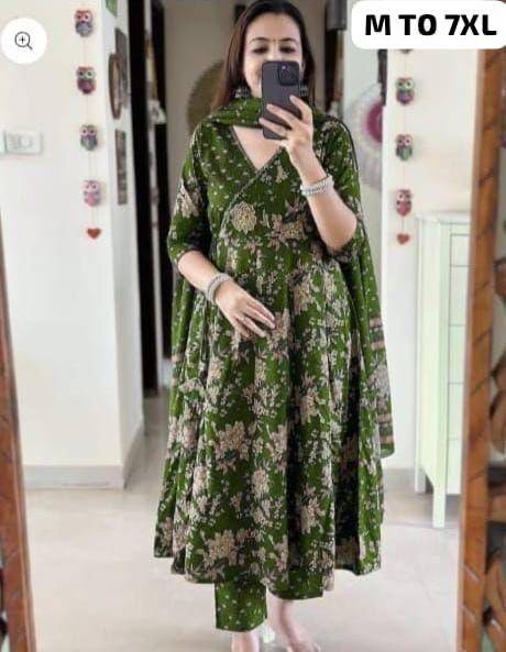 Elegant Angrakha-Style Anarkali Kurta Set with Tassel Details