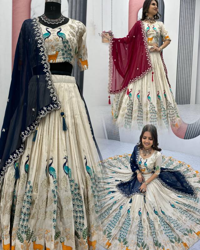 PC-480 | Premium Wedding Wear Tissue Silk Lehenga Choli Set with Heavy Dupatta