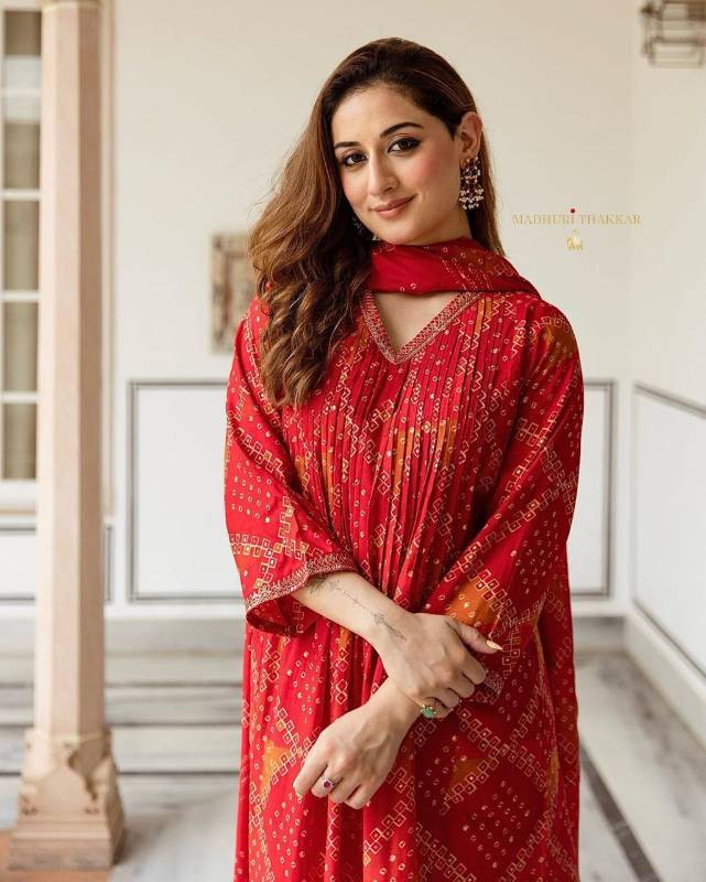 Karwa Chauth Red kurti Pent With Dupatta