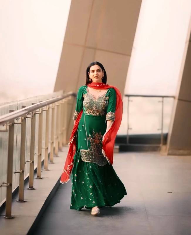 Elegant 3-Piece Kurti Set with Sharara and Dupatta - Embroidered Faux Georgette