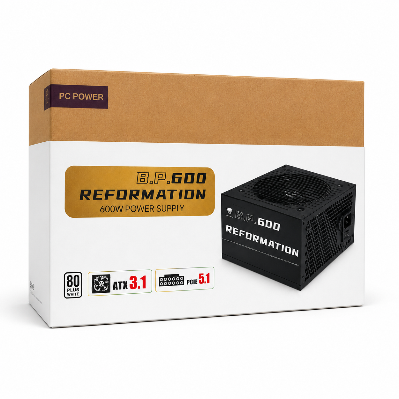 KP600 80 Plus White 600W Gaming Power Supply