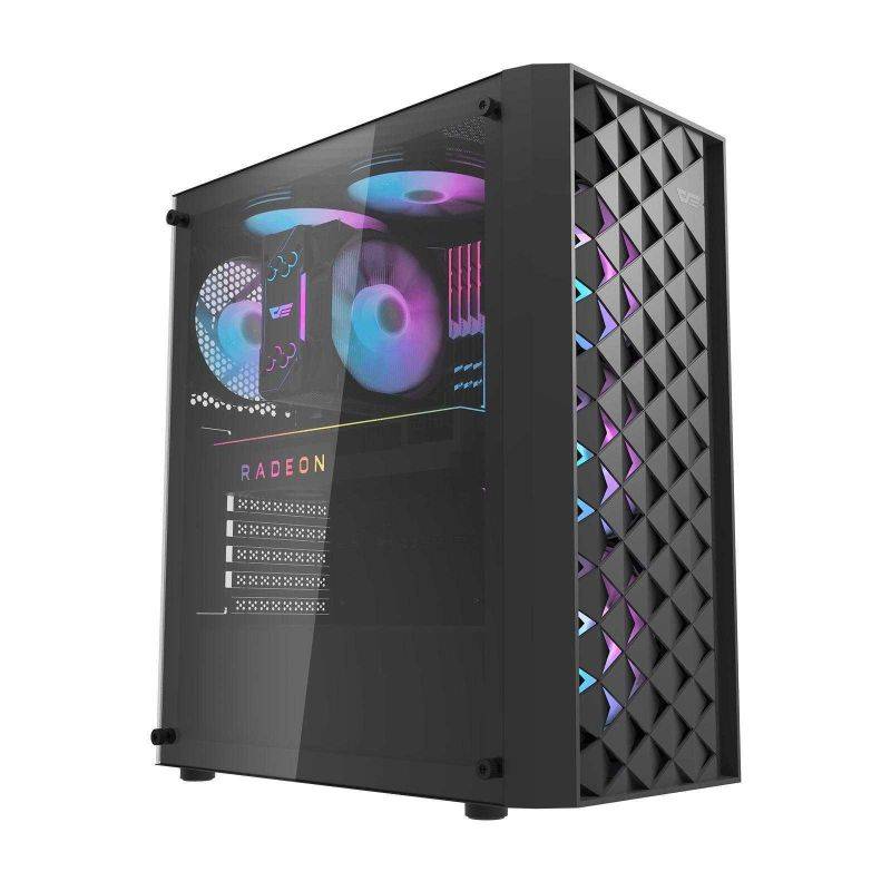 DK351 Black Casin With 4 RGB Fans