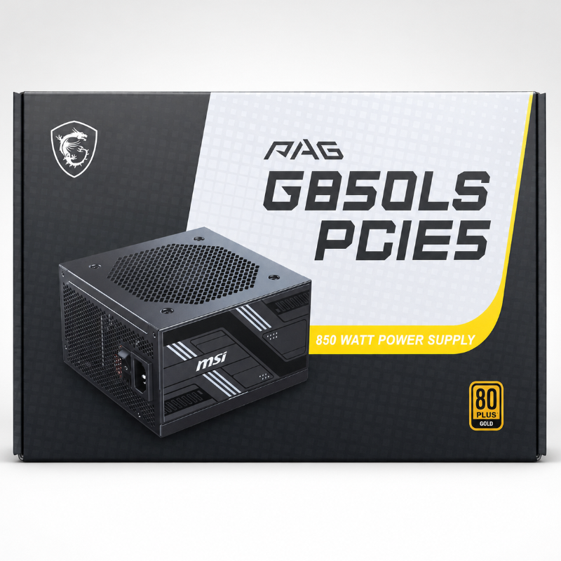 MSI PAG G850LS PCIE5 80 Plus Gold 850w Power Supply (Black)