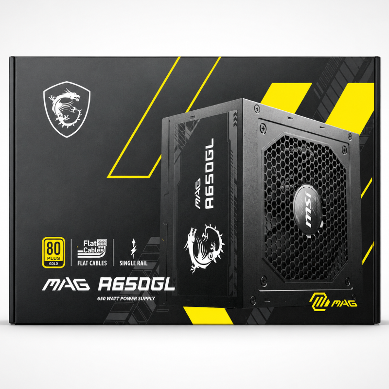 MSI PAG A650GL 80 Plus Gold 650w Power Supply (Black)