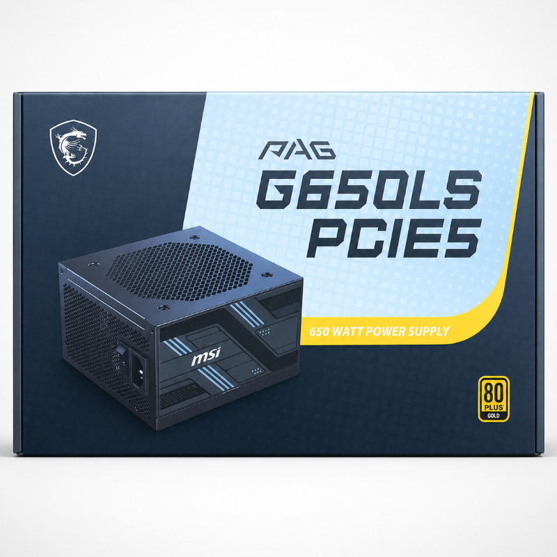 MSI PAG G650LS PCIE5 80 Plus Gold 650w Power Supply (Black)