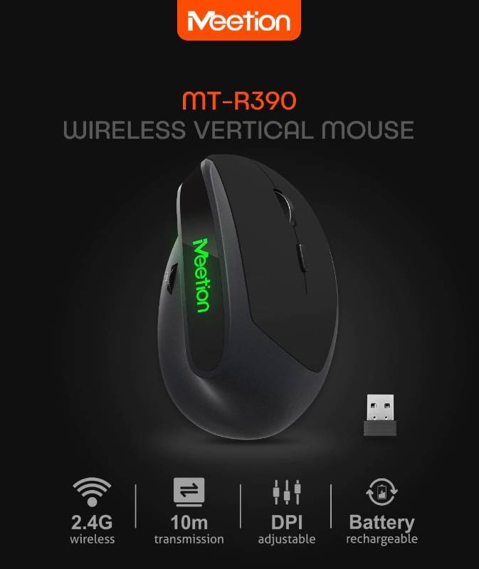 MEETION R390 ERGONOMIC 2.4G WIRELESS VERTICAL MOUSE