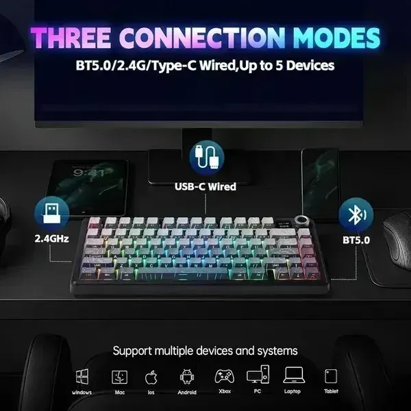 AULA F75 MAX Gasket Wireless Mechanical Keyboard