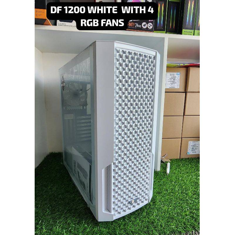 DF1200 White Casin With 4 RGB Fans