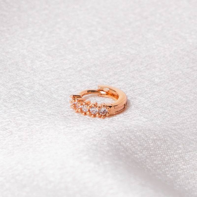 Ray Stone Huggie Rose Gold | HG102