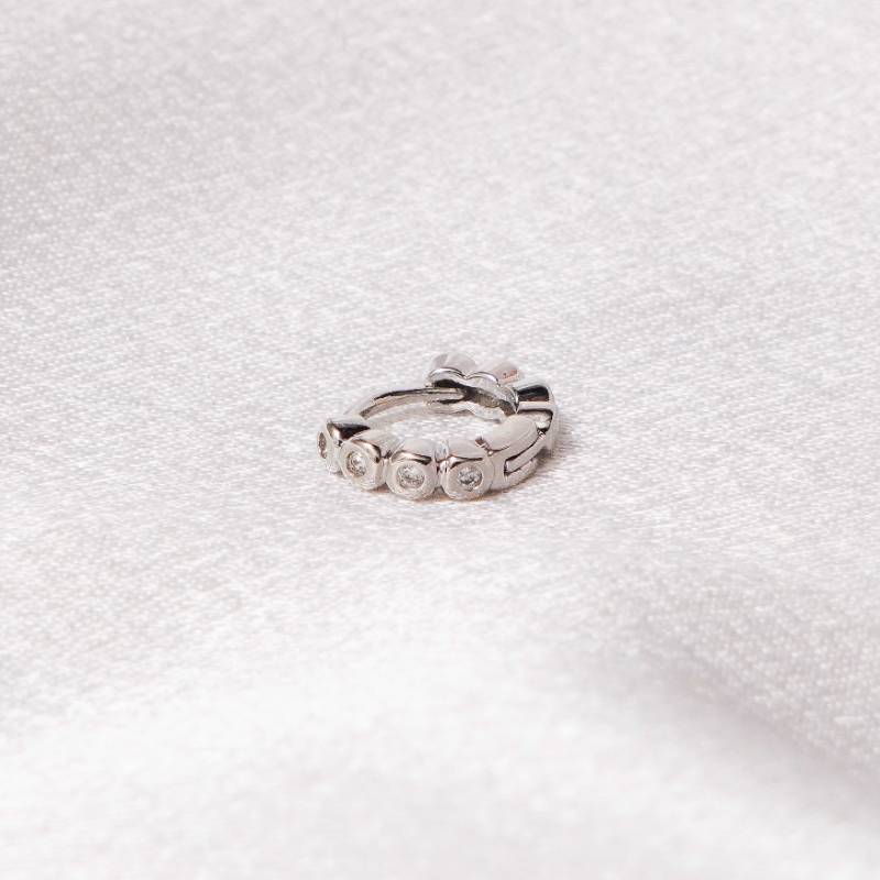 Bubbly Huggie Quartet Stone Silver | HG101