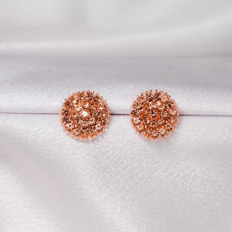 Rounded Halo stud Rose gold | UF101