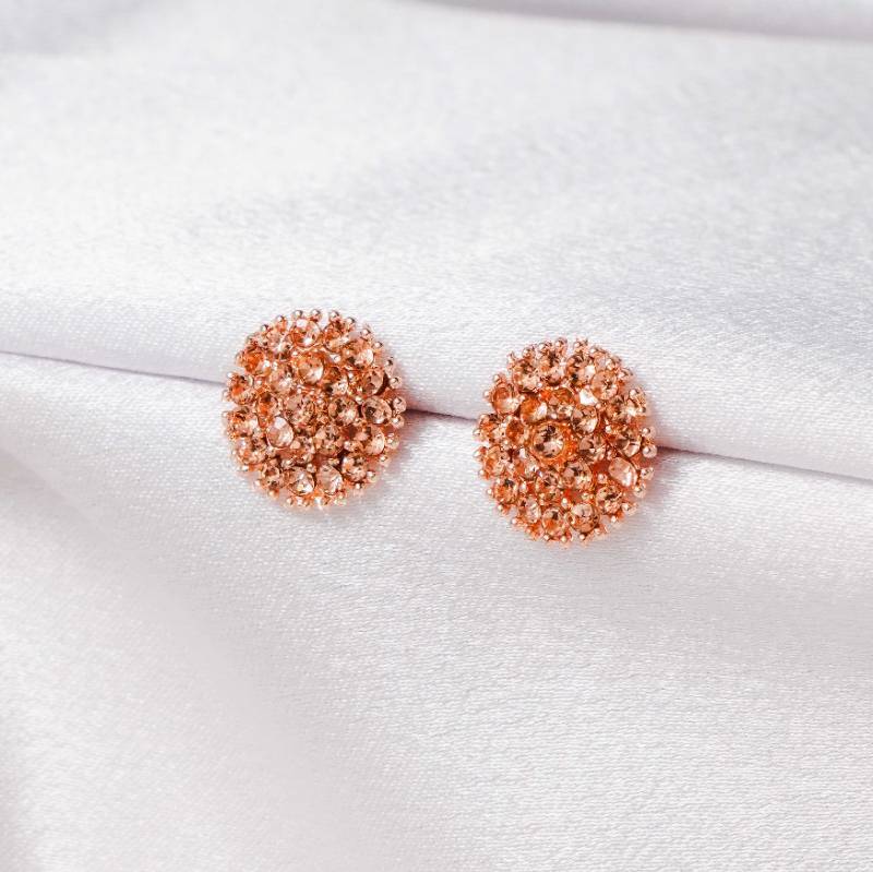 Rounded Halo stud Rose gold | UF101