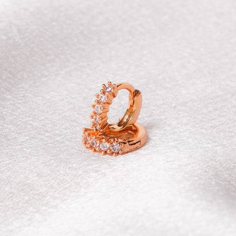 Ray Stone Huggie Rose Gold | HG102