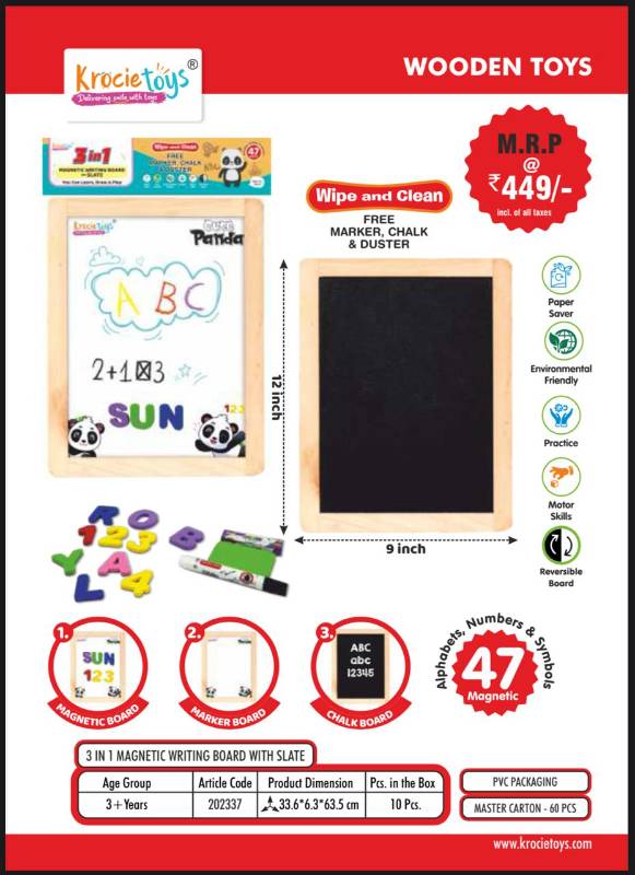 3 IN 1 MAGNETIC SLATE