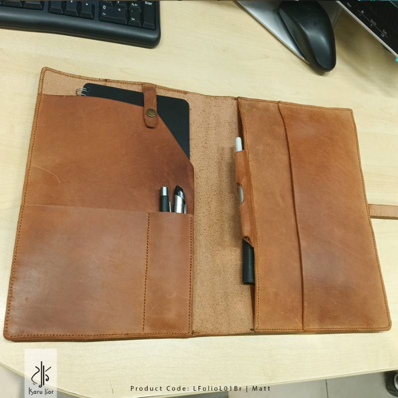 Personalized Leather Portfolio with Ipad Sleeve, Business Folder, Organizer Folder, Gift for Father/Boss/Special.