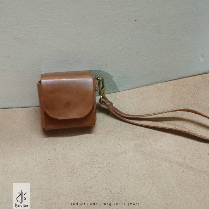 Personalized Handmade Tiny School Bag, Wireless Headphone Case, Custom Leather AirPods Case