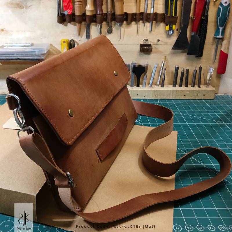 Personalized Handmade MacBook Cover, Leather Sleeve with strap, Macbook Leather Case,  Genuine Leather Macbook Case, Premium Gift.