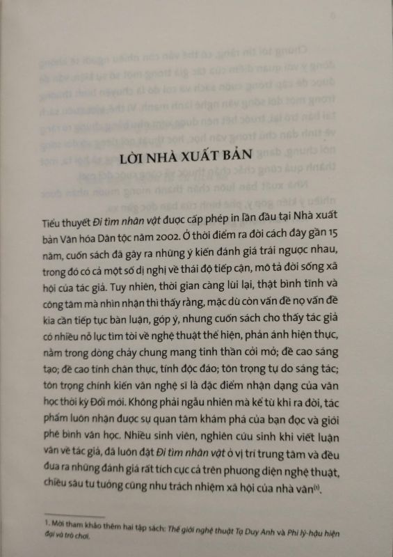 ĐI TÌM NHÂN VẬT - TẠ DUY ANH