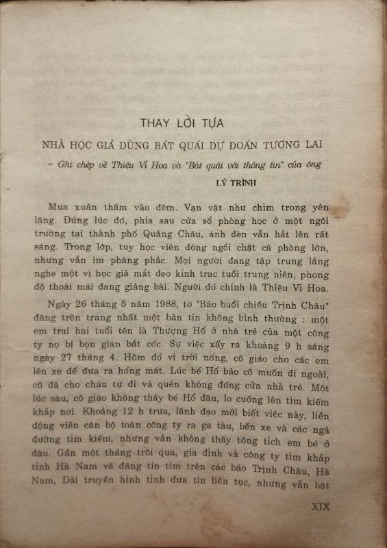 CHU DICH VỚI DỰ ĐOÁN HỌC