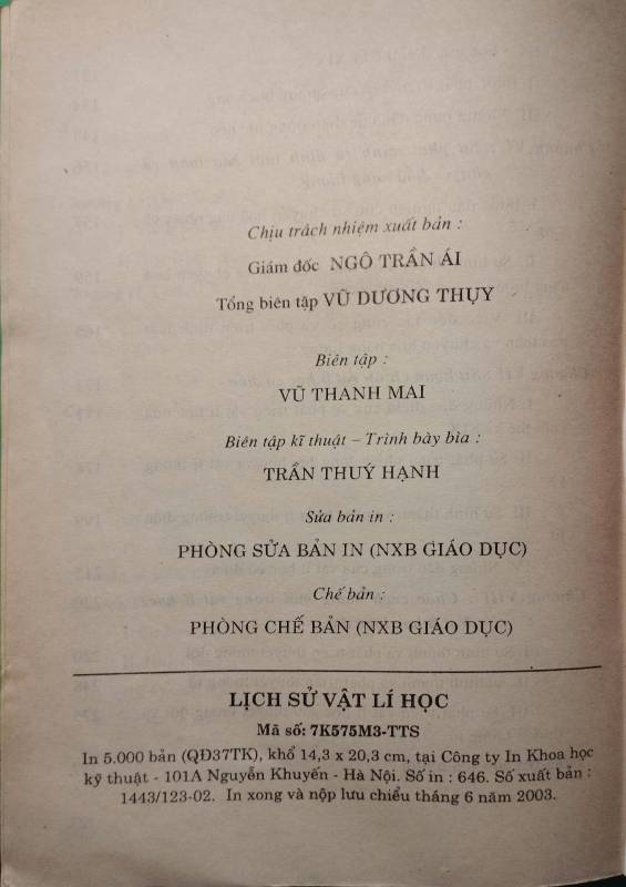 LỊCH SỬ VẬT LÍ HỌC