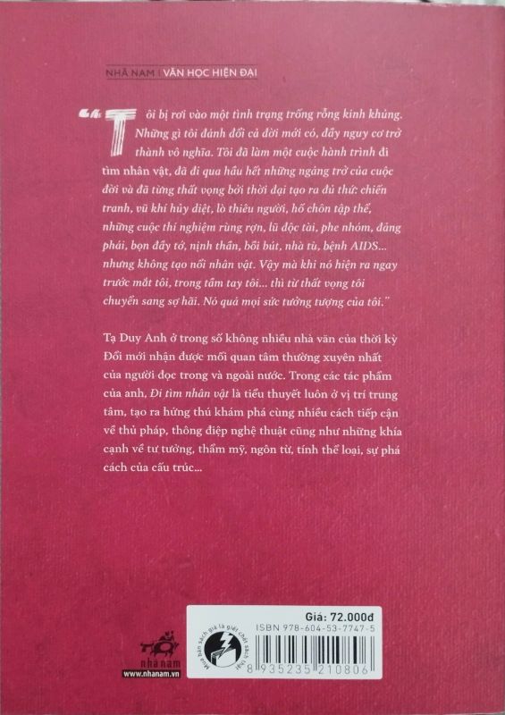 ĐI TÌM NHÂN VẬT - TẠ DUY ANH