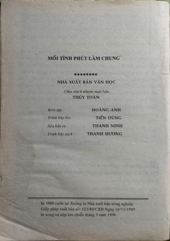 MỐI TÌNH PHÚT LÂM CHUNG - VŨ HỮU SỰ