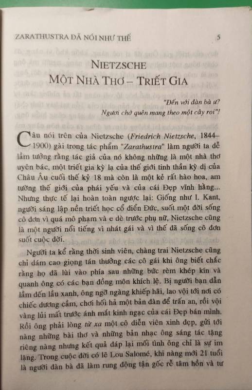 ZARATHUSTRA ĐÃ NÓI NHƯ THẾ