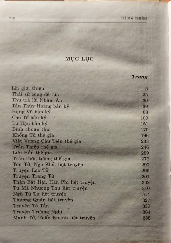 SỬ KÝ TƯ MÃ THIÊN