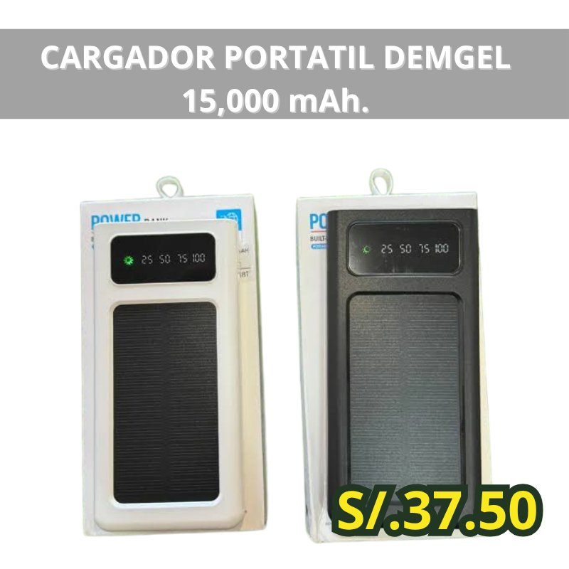 Batería Portátil Demgel 15000 mAh con Panel Solar