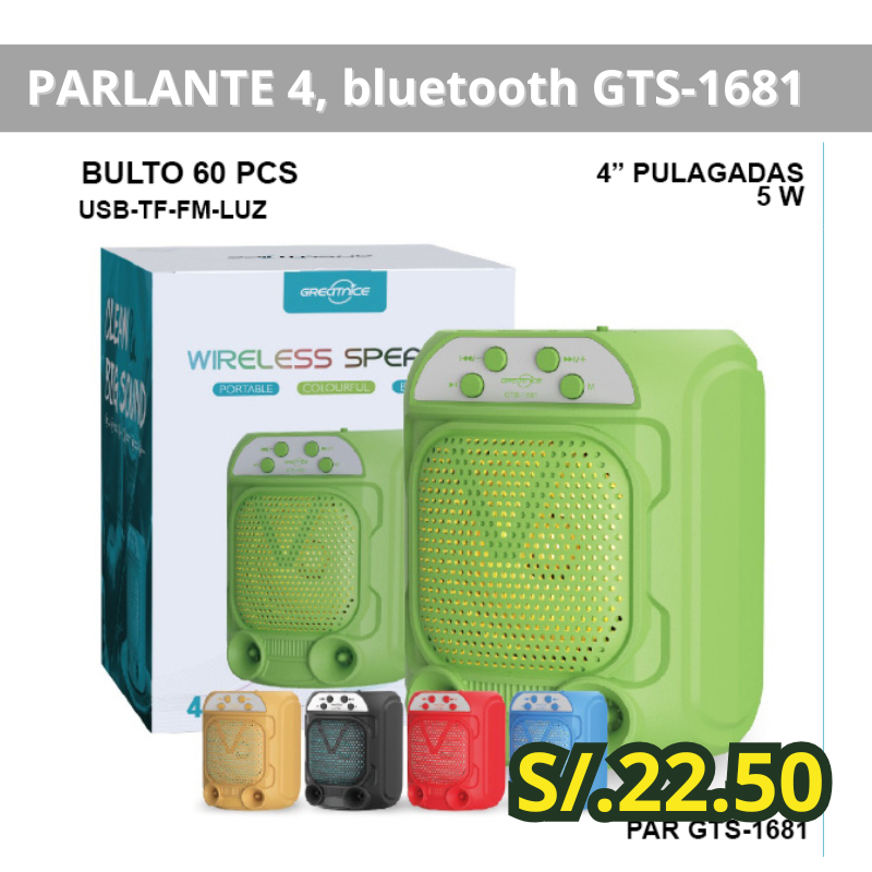 PARLANTE 4, bluetooth GTS-1681
