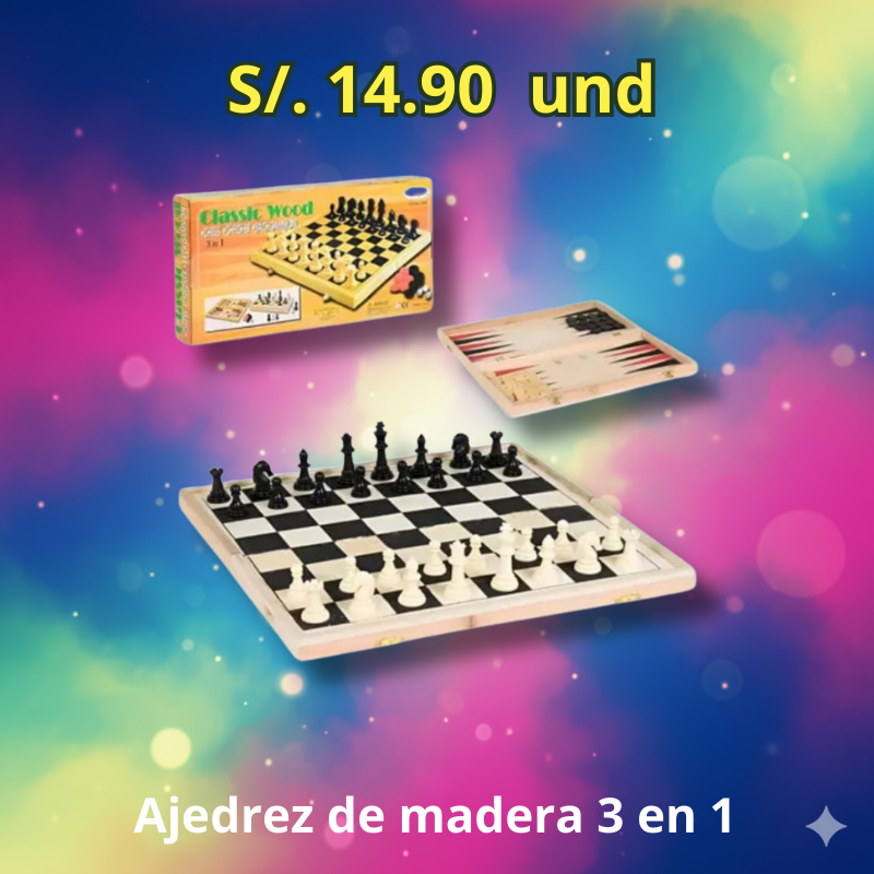 Tablero ajedres 3 en 1