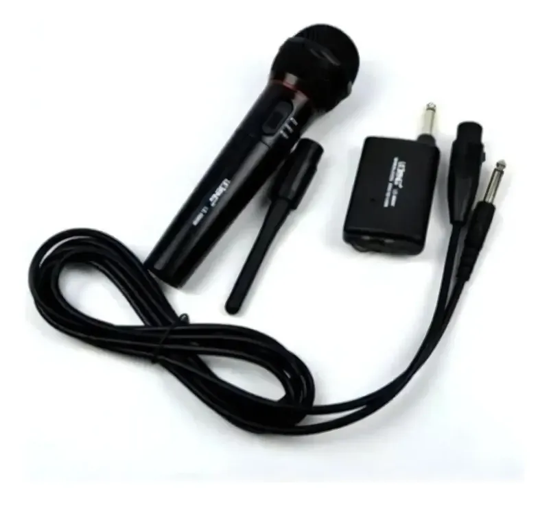 Micrófono inalámbrico y con cable Lelong LE-996w, color negro