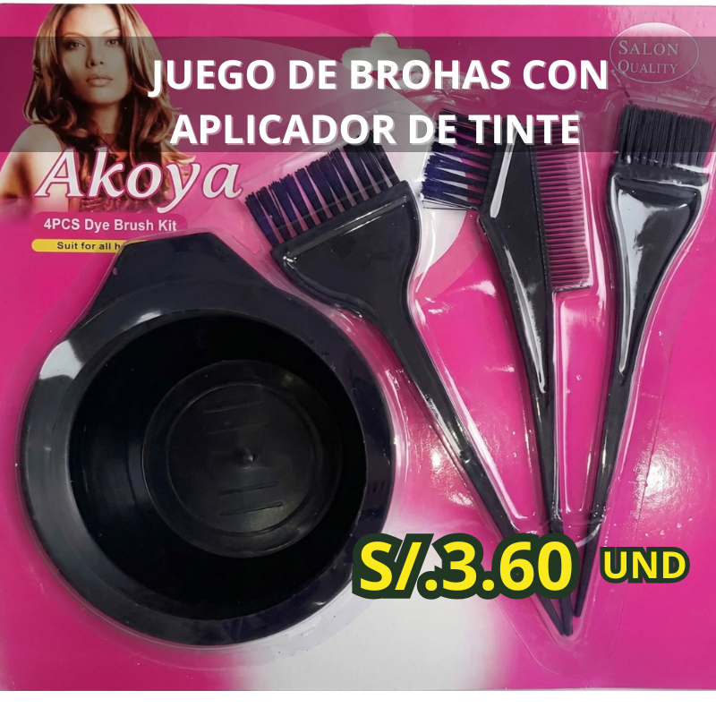 JUEGO DE BROCHAS CON APLICADOR DE TINTE