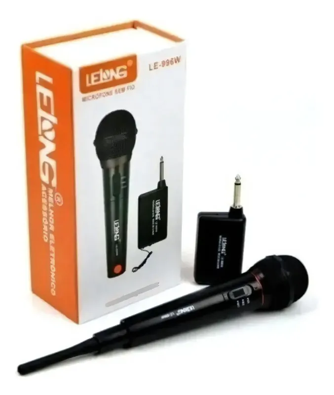 Micrófono inalámbrico y con cable Lelong LE-996w, color negro