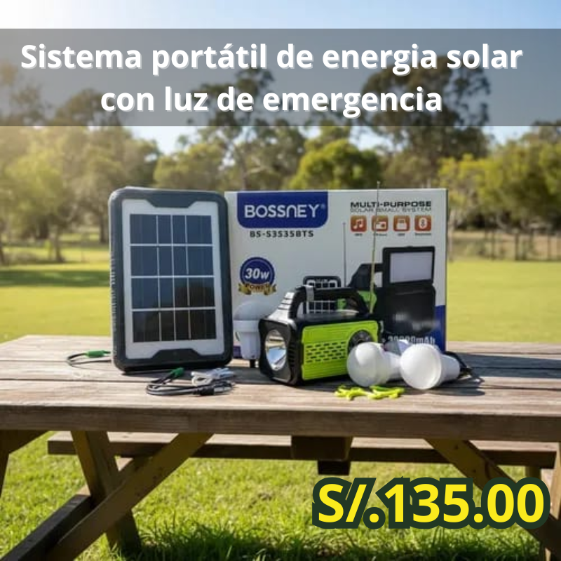 Sistema Portátil De Energía Solar Con Luz De Emergencia